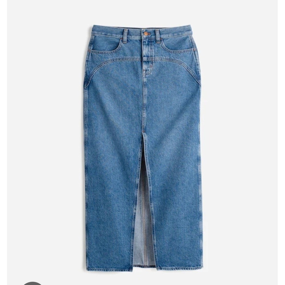Madewell Denim Jean Maxi Skirt Front Slit Size 31